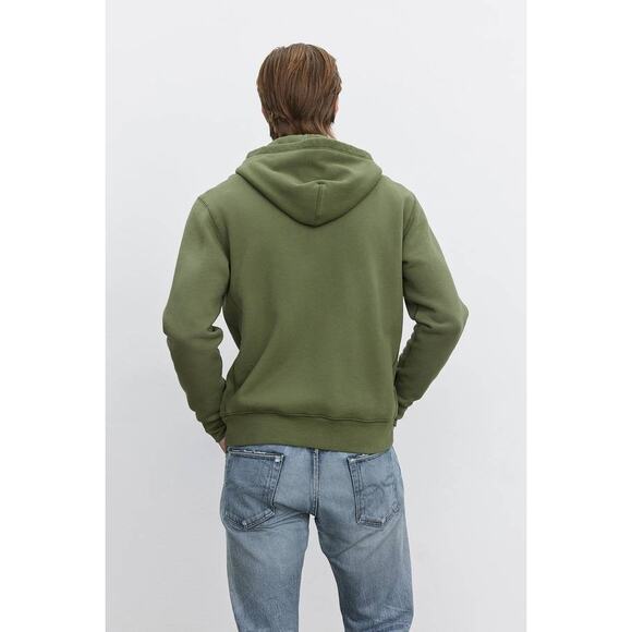 Velvet by Graham & Spencer Mens Ren Zip up Hoodie in Fern L - Picture 5 of 5